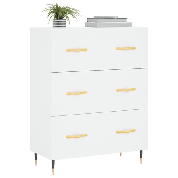 vidaXL skænk 69,5x34x90 cm konstrueret træ hvid