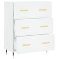 Miniatyrbilde 5 av 11: vidaXL Skjenk hvit 69,5x34x90 cm konstruert tre