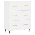 Miniatyrbilde 1 av 11: vidaXL Skjenk hvit 69,5x34x90 cm konstruert tre