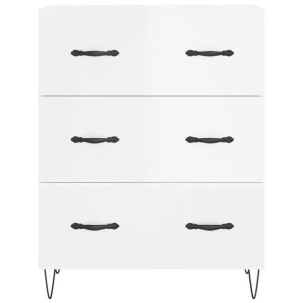 vidaXL Skänk vit högglans 69,5x34x90 cm konstruerat trä