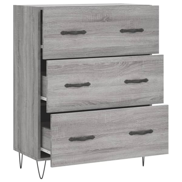 vidaXL Skjenk grå sonoma 69,5x34x90 cm konstruert tre