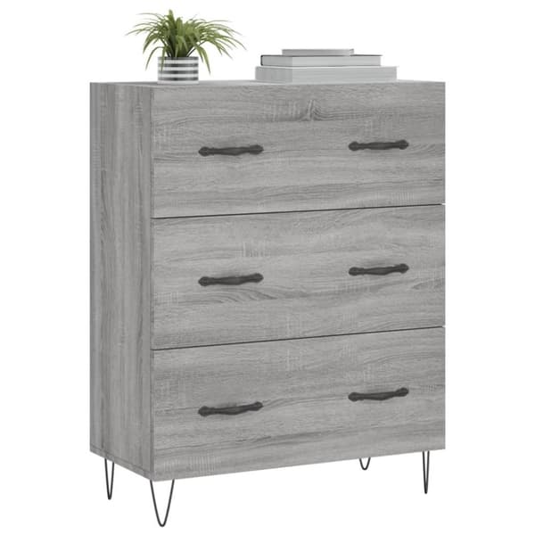 vidaXL Skjenk grå sonoma 69,5x34x90 cm konstruert tre