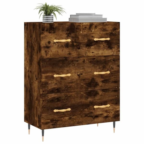 vidaXL Skjenk røkt eik 69,5x34x90 cm konstruert tre