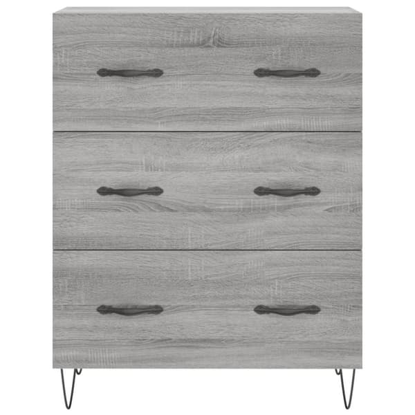 vidaXL skænk 69,5x34x90 cm konstrueret træ grå sonoma-eg