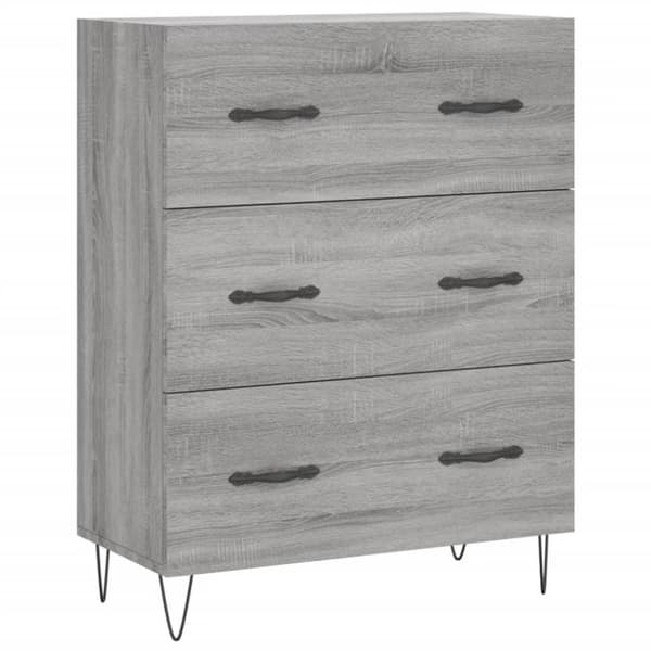 vidaXL skænk 69,5x34x90 cm konstrueret træ grå sonoma-eg
