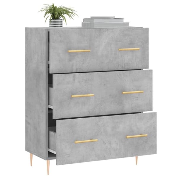 vidaXL Skänk betonggrå 69,5x34x90 cm konstruerat trä