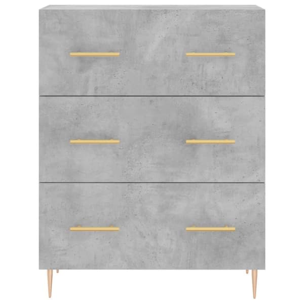 vidaXL Skänk betonggrå 69,5x34x90 cm konstruerat trä