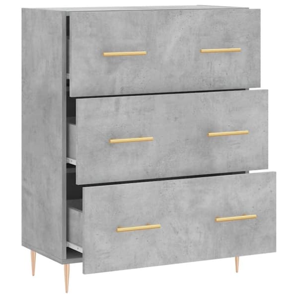 vidaXL Skänk betonggrå 69,5x34x90 cm konstruerat trä