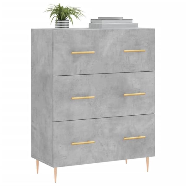 vidaXL Skänk betonggrå 69,5x34x90 cm konstruerat trä