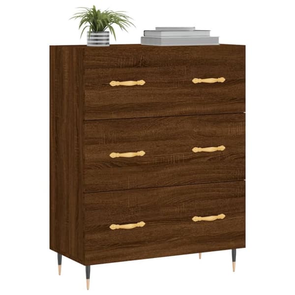 vidaXL Skänk brun ek 69,5x34x90 cm konstruerat trä