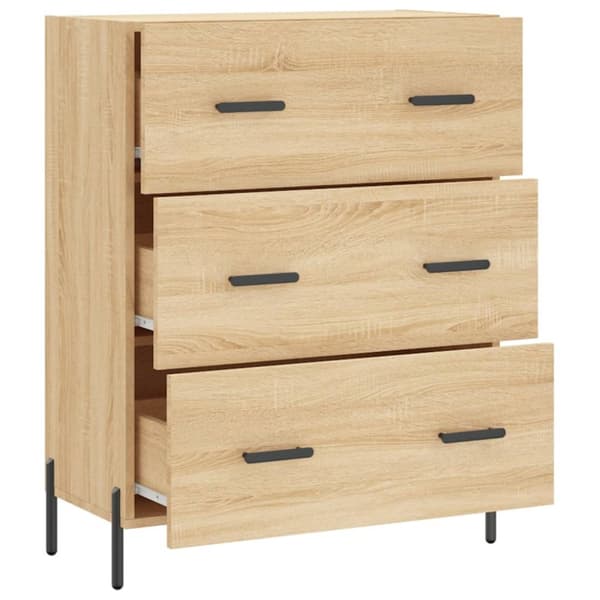 vidaXL Skjenk sonoma eik 69,5x34x90 cm konstruert tre