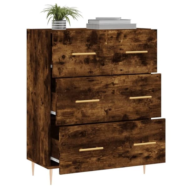 vidaXL Skjenk røkt eik 69,5x34x90 cm konstruert tre