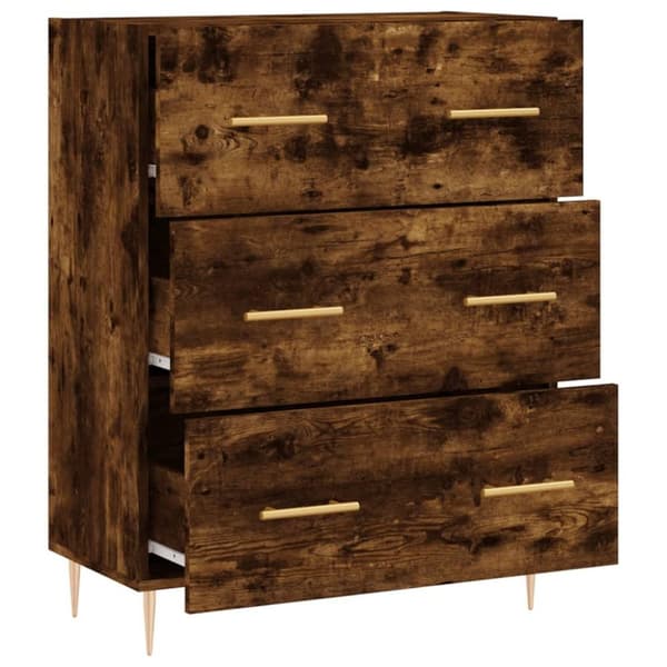 vidaXL Skjenk røkt eik 69,5x34x90 cm konstruert tre