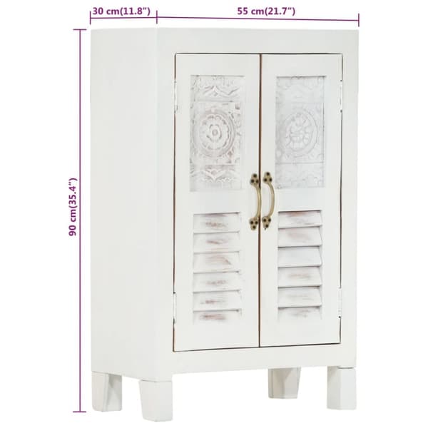 vidaXL skab 55x30x90 cm massivt akacietræ hvid