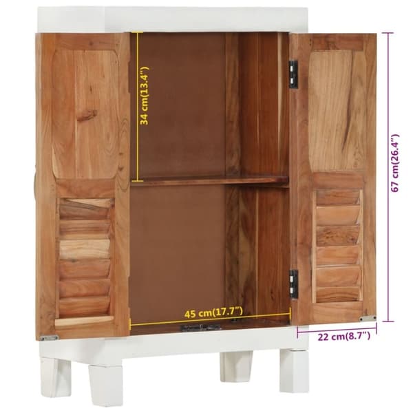 vidaXL skab 55x30x90 cm massivt akacietræ hvid