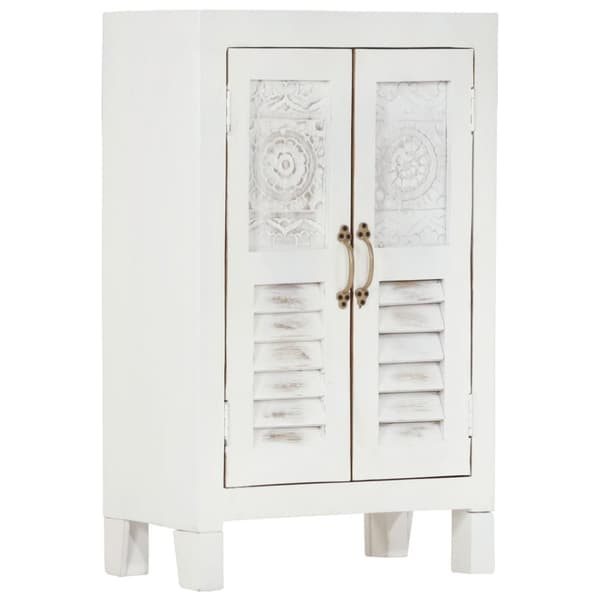 vidaXL skab 55x30x90 cm massivt akacietræ hvid