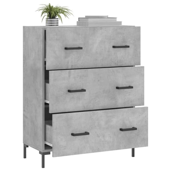 vidaXL Skjenk betonggrå 69,5x34x90 cm konstruert tre