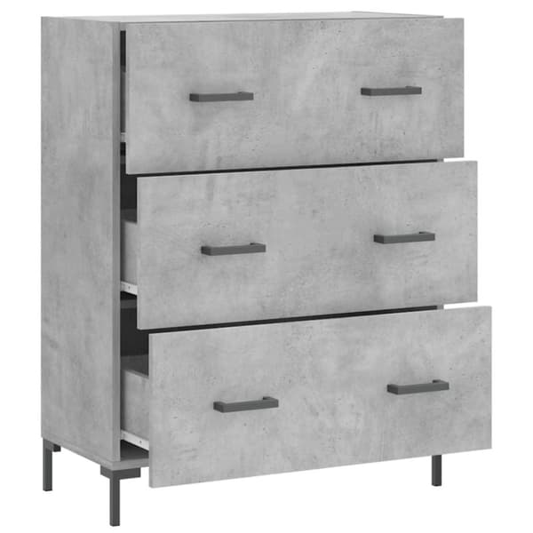 vidaXL Skjenk betonggrå 69,5x34x90 cm konstruert tre