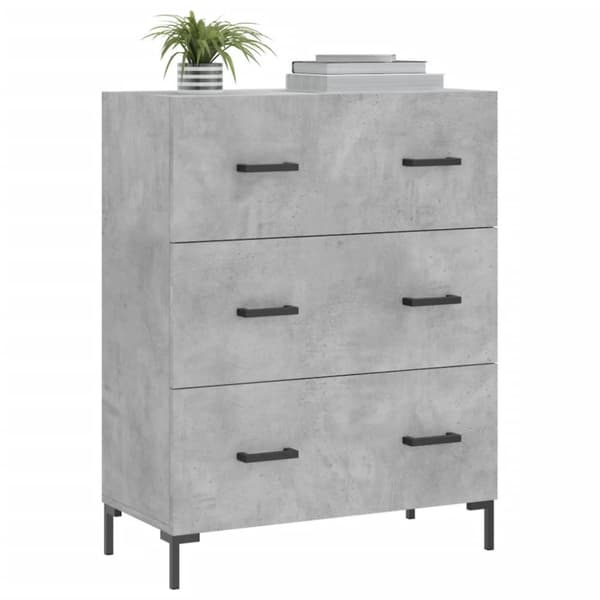 vidaXL Skjenk betonggrå 69,5x34x90 cm konstruert tre