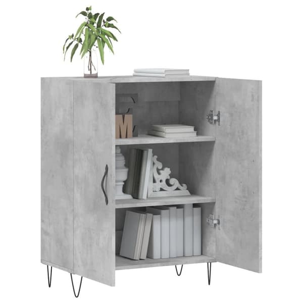 vidaXL Skjenk betonggrå 69,5x34x90 cm konstruert tre