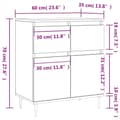 Miniatyrbillede 11 af 11: vidaXL skænk 60x35x70 cm konstrueret træ sonoma-eg