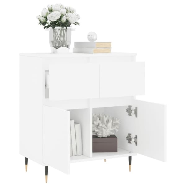 vidaXL Skjenk hvit 60x35x70 cm konstruert tre
