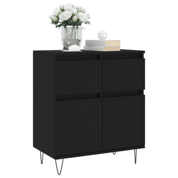 vidaXL Skjenk svart 60x35x70 cm konstruert tre