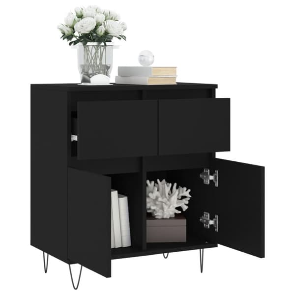 vidaXL Skjenk svart 60x35x70 cm konstruert tre