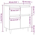Miniatyrbilde 11 av 11: vidaXL Skjenk svart 60x35x70 cm konstruert tre