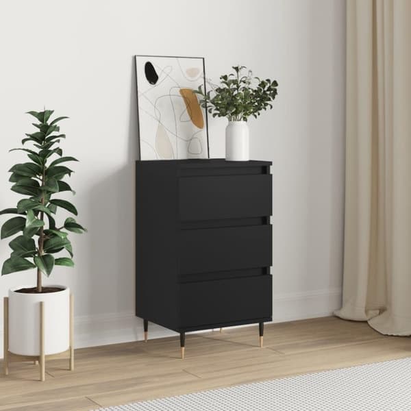 vidaXL skænk 40x35x70 cm konstrueret træ sort