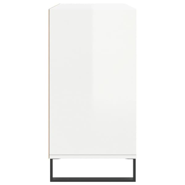 vidaXL Skjenk høyglans hvit 103,5x35x70 cm konstruert tre