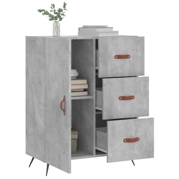 vidaXL skænk 69,5x34x90 cm konstrueret træ betongrå