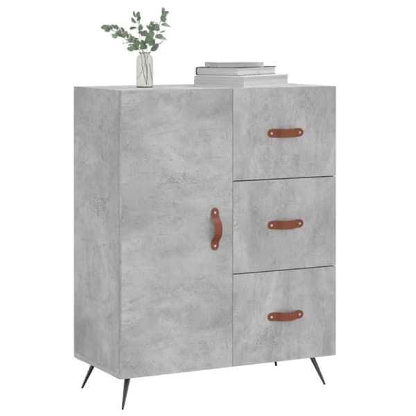 vidaXL Skjenk betonggrå 69,5x34x90 cm konstruert tre