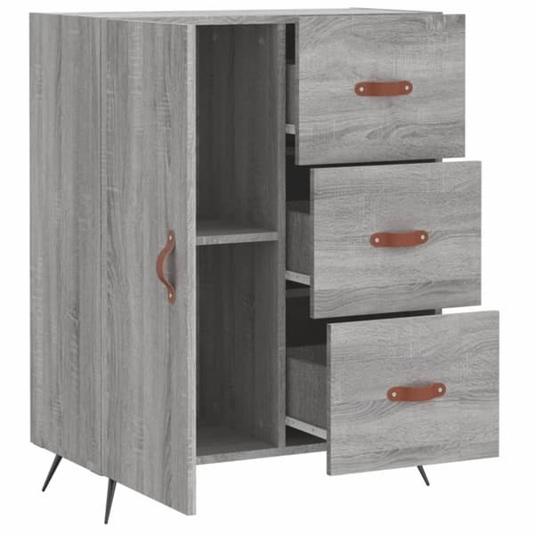 vidaXL Skänk grå sonoma 69,5x34x90 cm konstruerat trä