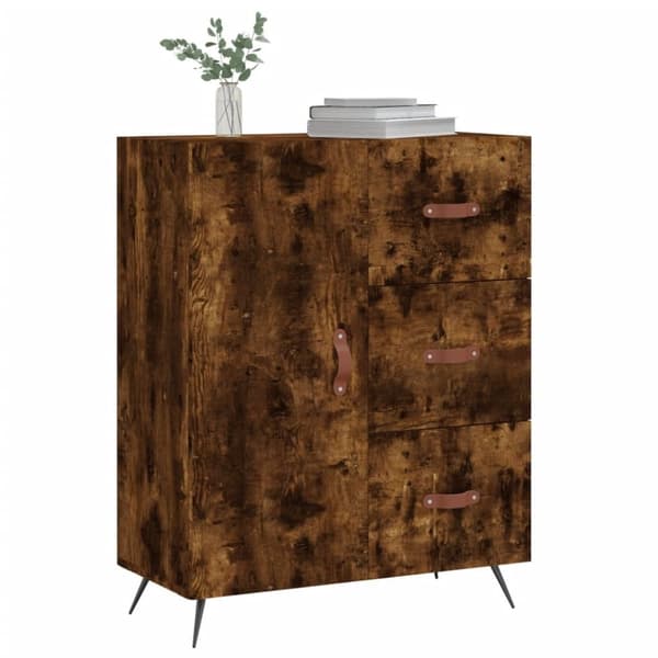 vidaXL Skjenk røkt eik 69,5x34x90 cm konstruert tre