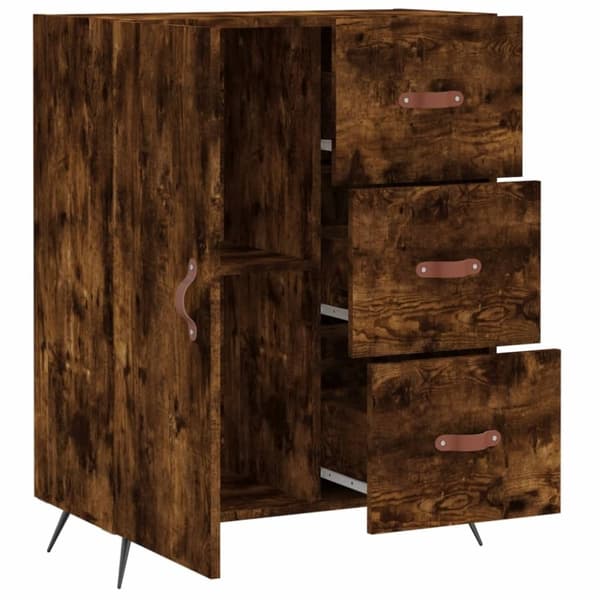 vidaXL Skjenk røkt eik 69,5x34x90 cm konstruert tre