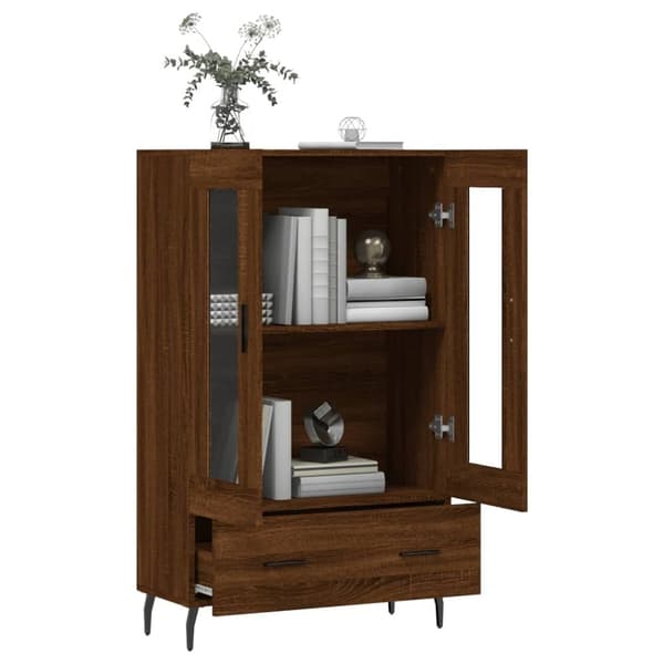 vidaXL Highboard brun eik 69,5x31x115 cm konstruert tre