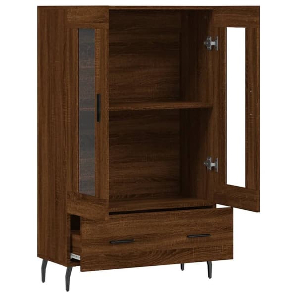 vidaXL Highboard brun eik 69,5x31x115 cm konstruert tre