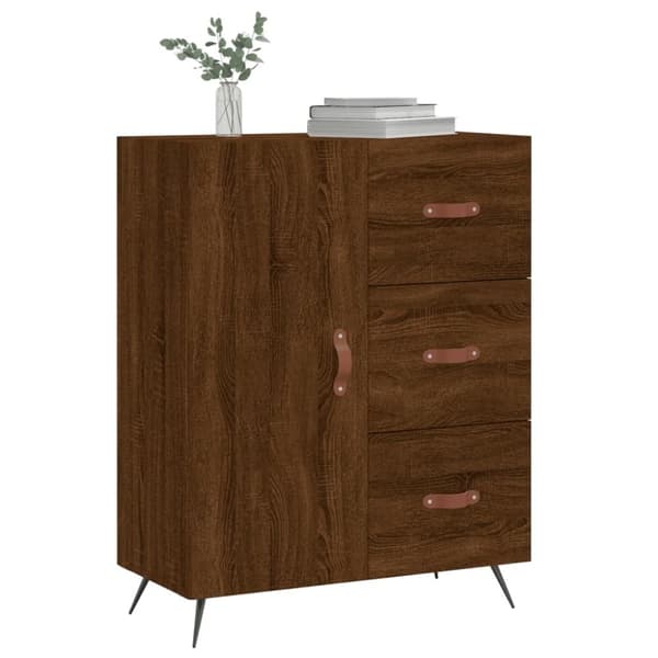 vidaXL skænk 69,5x34x90 cm konstrueret træ brun egetræsfarve