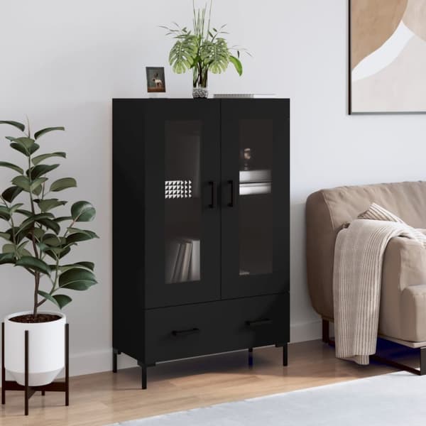 vidaXL skab 69,5x31x115 cm konstrueret træ sort