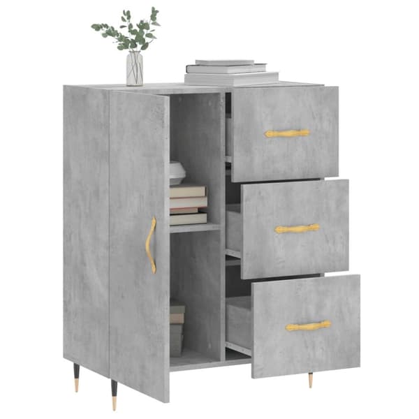 vidaXL Senkki betoninharmaa 69,5x34x90 cm tekninen puu