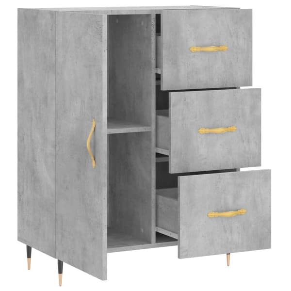 vidaXL Senkki betoninharmaa 69,5x34x90 cm tekninen puu