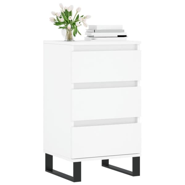 vidaXL skænk 40x35x70 cm konstrueret træ hvid