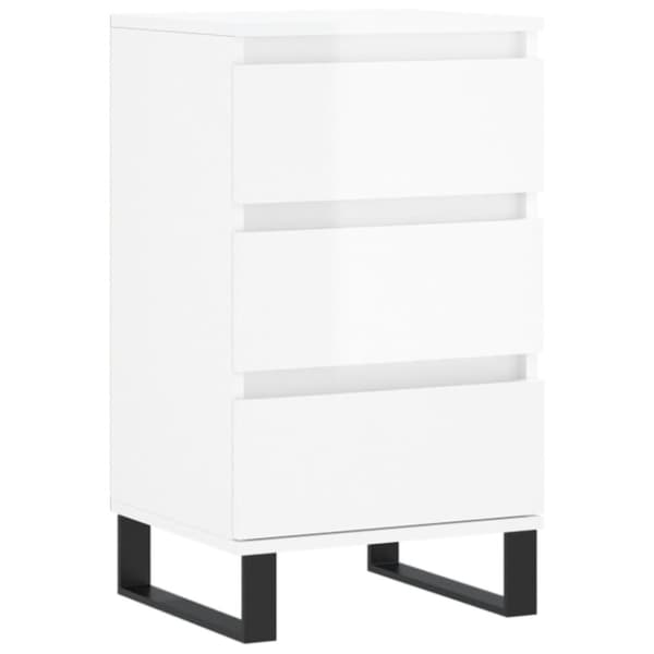 vidaXL skænk 40x35x70 cm konstrueret træ hvid højglans