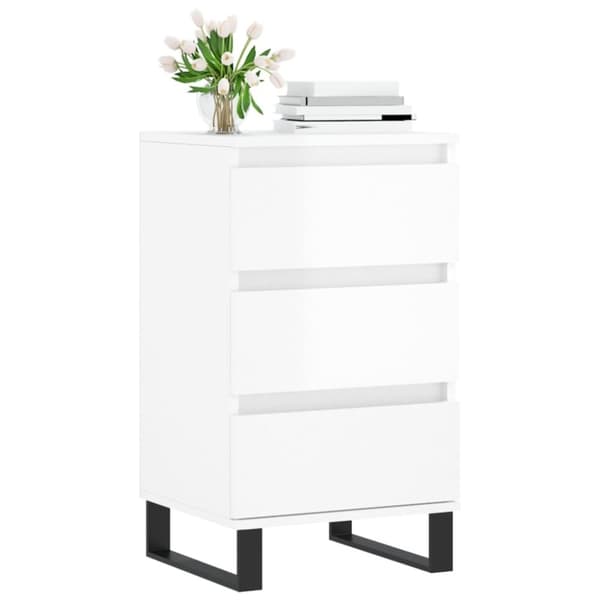 vidaXL Byrå vit högglans 40x35x70 cm konstruerat trä