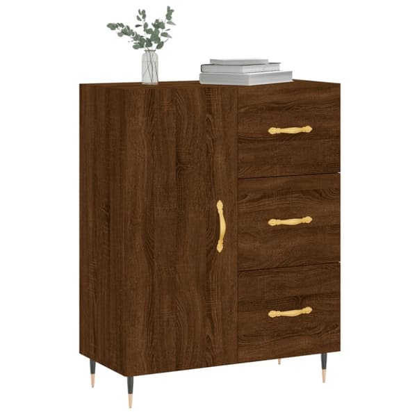 vidaXL Skänk brun ek 69,5x34x90 cm konstruerat trä