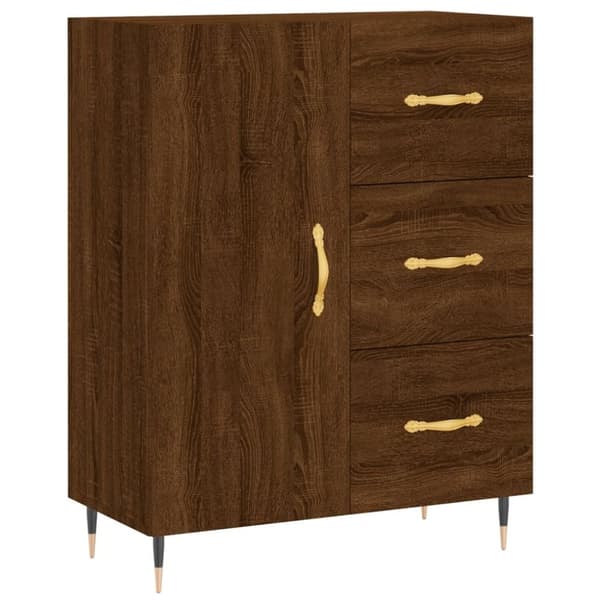 vidaXL skænk 69,5x34x90 cm konstrueret træ brun egetræsfarve