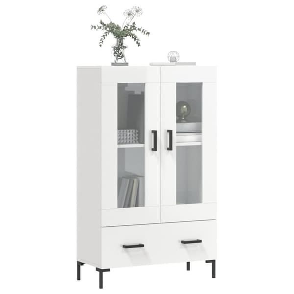 vidaXL Highboard høyglans hvit 69,5x31x115 cm konstruert tre