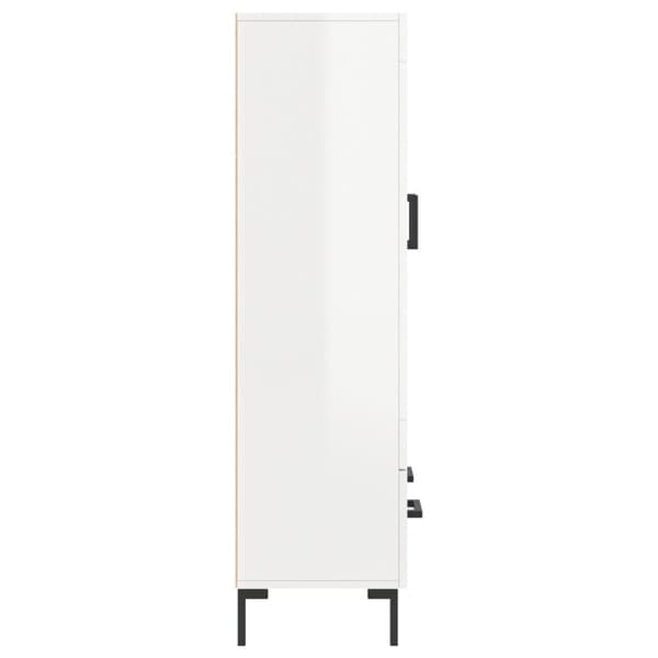 vidaXL Highboard høyglans hvit 69,5x31x115 cm konstruert tre