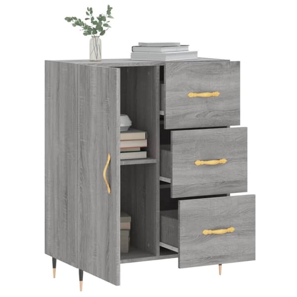 vidaXL Skjenk grå sonoma 69,5x34x90 cm konstruert tre